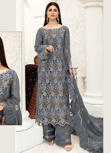 Gray Colour RAMSHA 510 NX Fancy Festive Wear Designer Pakistani Salwar Suit Collection R-510-A